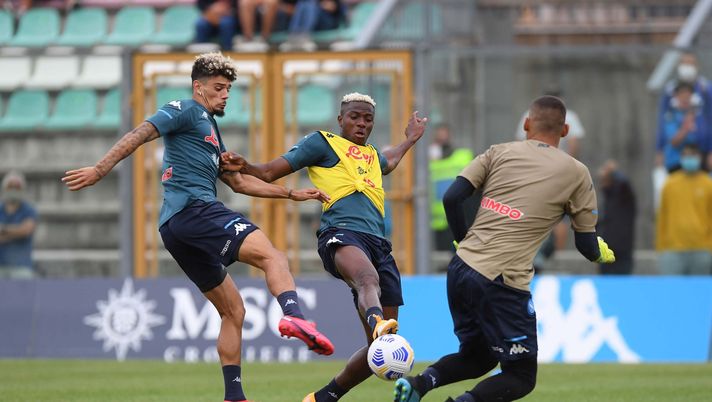 CASTEL DI SANGRO, ITALY - SEPTEMBER 02: Vìctor Osimhen of Napoli during SSC Napoli Training Camp on September 02, 2020 in Castel di Sangro, Italy. (Photo by SSC NAPOLI/SSC NAPOLI via Getty Images) 