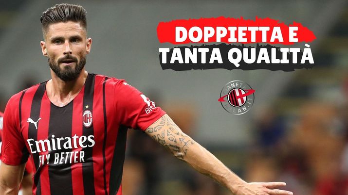 Olivier Giroud (attaccante AC Milan) a segno due volte in Milan-Cagliari 4-1 (Serie A 2021-2022) | News (Getty Images) 