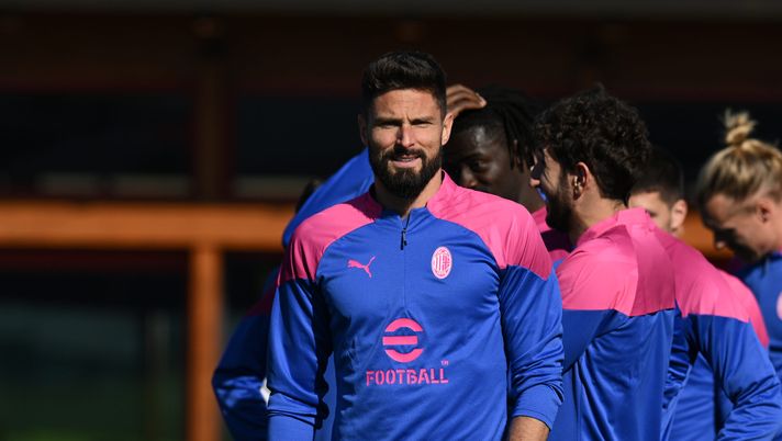 Giroud Allenamento Milan-Rennes Europa League 2023-24
