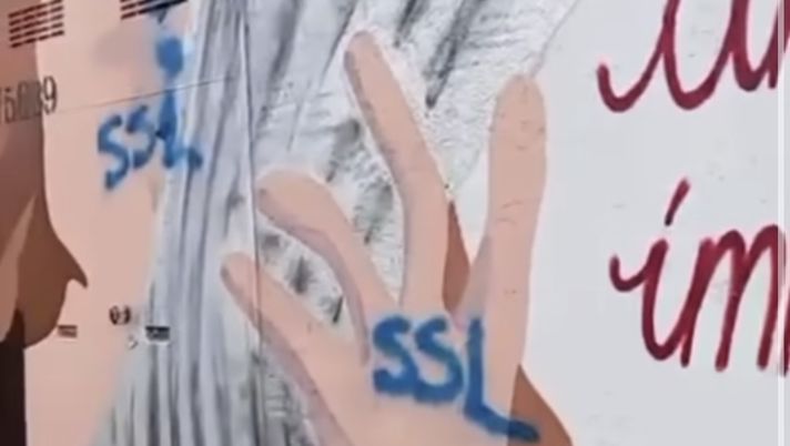 Roma, sigle laziali sul murales dedicato a De Falchi. La Nord prende le distanze Roma, sigle laziali sul murales dedicato a De Falchi. La Nord prende le distanze - immagine 1