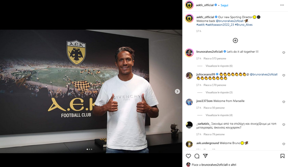 Bruno Alves Instagram AEK Atene Bruno Alves Instagram