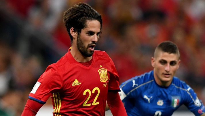 Isco e Marco Verratti durante Spagna-Italia 3-0 (credits: GETTY Images) 
