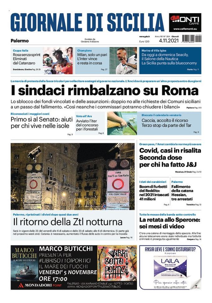 Prima Pagina, Giornale di Sicilia: “Rosa senza sprint, eliminati dal Catanzaro” - immagine 1