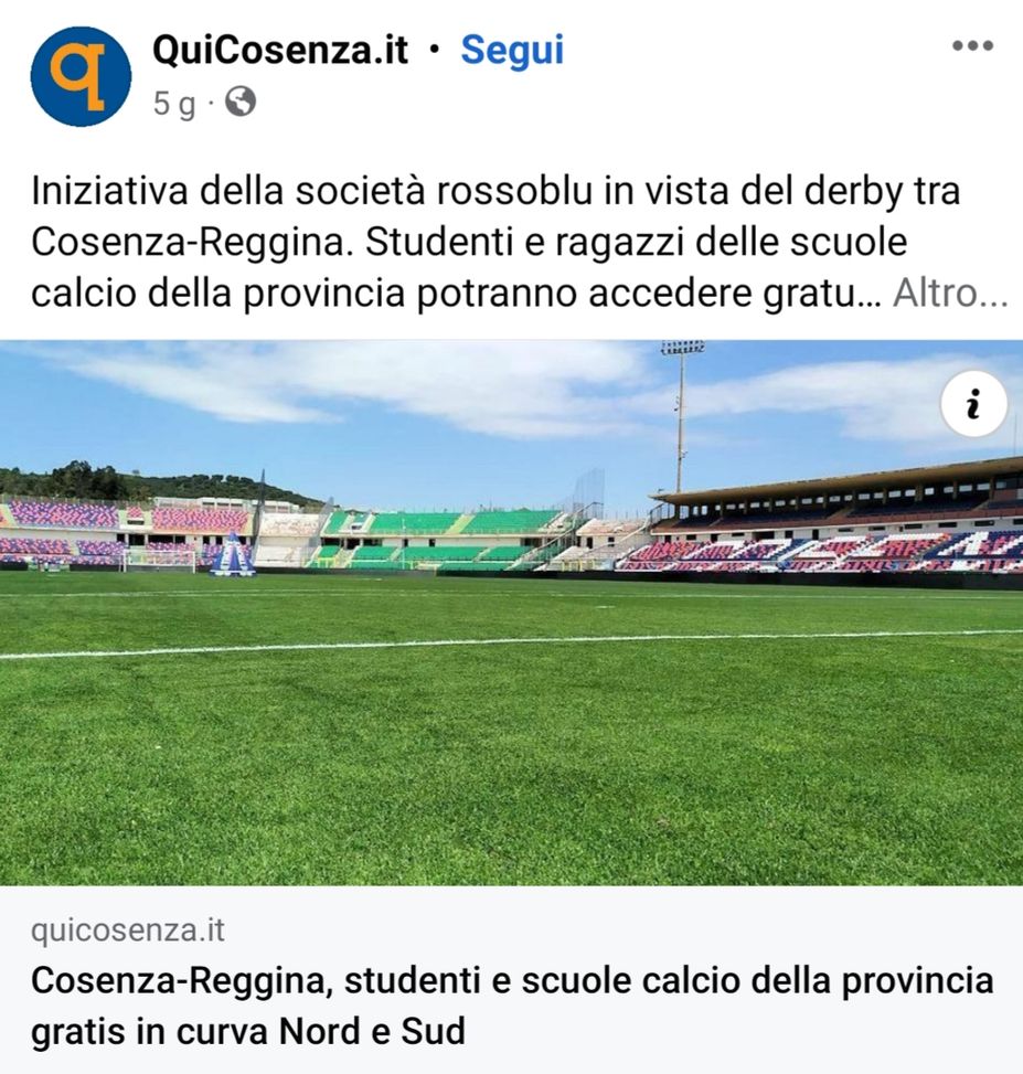 Cosenza, le curve disertano il derby contro la Reggina: al loro posto gli studenti…- immagine 2