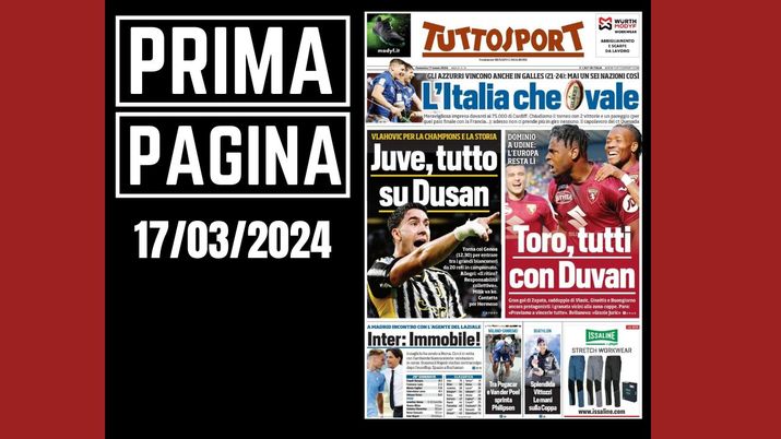 Prima pagina Tuttosport domenica 17 marzo