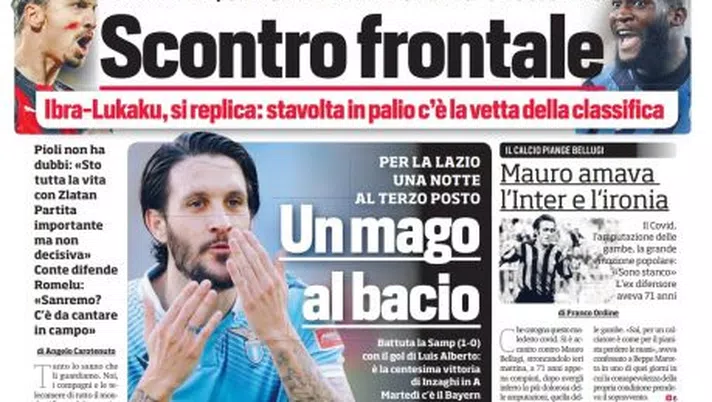 Prima Pagina, Corriere dello Sport: “Un mago al bacio. Milan-Inter, scontro frontale”