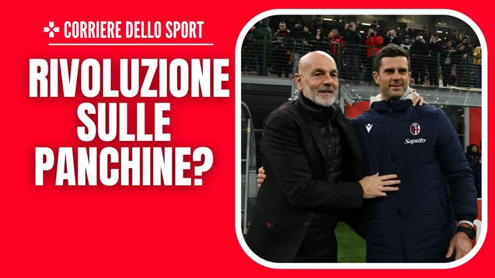 Stefano Pioli, tecnico del Milan, e Thiago Motta, tecnico del Bologna 25/02/2024 PianetaMilan.it