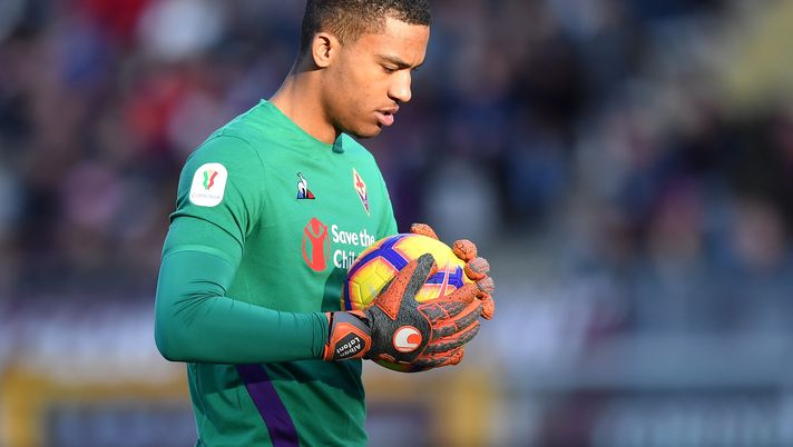 TURIN, ITALY - JANUARY 13: Alban Lafont of ACF Fiorentina looks on during the Coppa Italia match between Torino FC and ACF Fiorentina at Olimpico Stadium on January 13, 2019 in Turin, Italy. (Photo by Valerio Pennicino/Getty Images) TURIN, ITALY - JANUARY 13: Alban Lafont of ACF Fiorentina looks on during the Coppa Italia match between Torino FC and ACF Fiorentina at Olimpico Stadium on January 13, 2019 in Turin, Italy. (Photo by Valerio Pennicino/Getty Images)