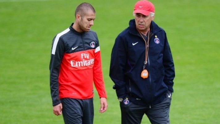 Jeremy Menez e Carlo Ancelotti al PSG (foto dal web) 