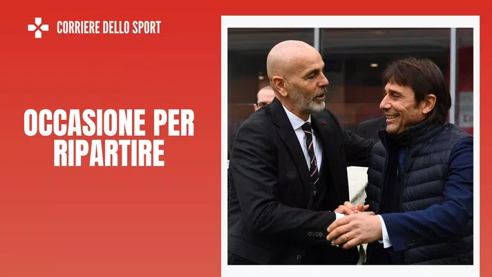 Stefano Pioli e Antonio Conte allenatori AC Milan e Tottenham