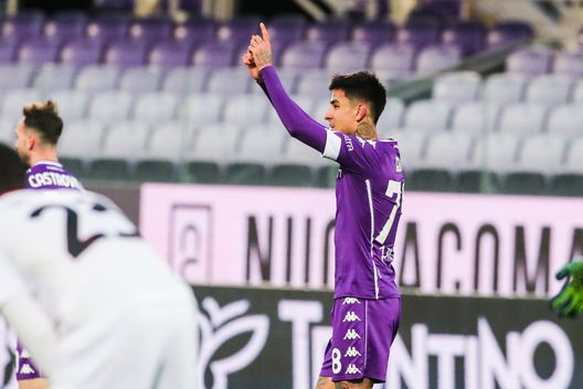  GERMOGLI PH: 21 MARZO 2021 FIRENZE STADIO ARTEMIO FRANCHI SERIE A FIORENTINA VS MILAN NELLA FOTO ESULTANZA GOL PULGAR 