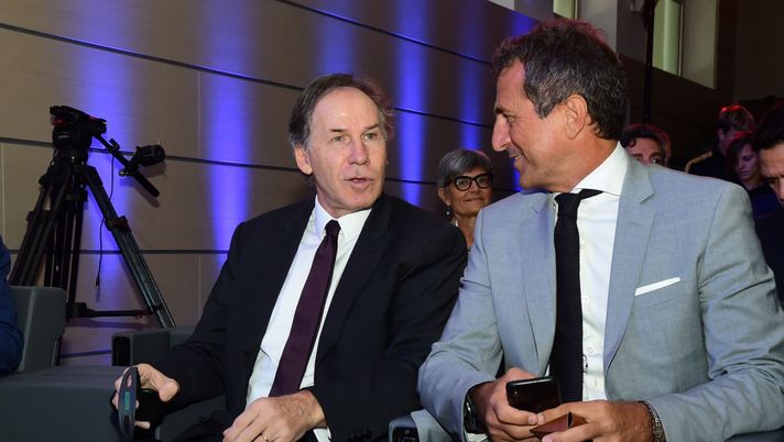 MILAN, ITALY - SEPTEMBER 26: (L - R) Franco Baresi and Gabriele Ferri attend the 'Uno Stadio Per Milano' Conference on September 26, 2019 in Milan, Italy. (Photo by Pier Marco Tacca - Inter/Inter via Getty Images) MILAN, ITALY - SEPTEMBER 26: (L - R) Franco Baresi and Gabriele Ferri attend the 'Uno Stadio Per Milano' Conference on September 26, 2019 in Milan, Italy. (Photo by Pier Marco Tacca - Inter/Inter via Getty Images)