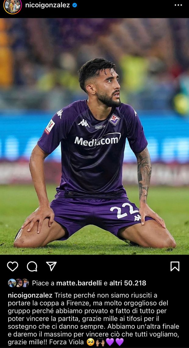 Nico Gonzalez: “Abbiamo dato tutto. Adesso concentrati per un’altra finale”- immagine 2