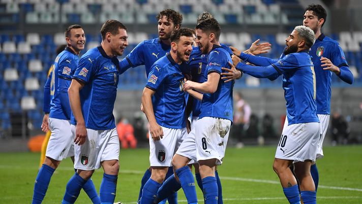 L'esultanza della nazionale italiana nella gara contro la Polonia (Getty Images) 