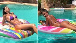 Melissa Satta show: costume viola per la Fiorentina