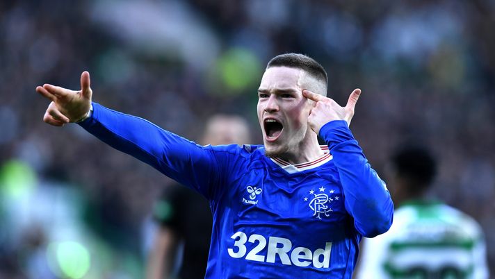 GLASGOW, SCOTLAND - DECEMBER 29: Ryan Kent of Rangers celebrates after scoring his sides first goal during the Ladbrokes Premiership match between Celtic and Rangers at Celtic Park on December 29, 2019 in Glasgow, Scotland. (Photo by Mark Runnacles/Getty Images) GLASGOW, SCOTLAND - DECEMBER 29: Ryan Kent of Rangers celebrates after scoring his sides first goal during the Ladbrokes Premiership match between Celtic and Rangers at Celtic Park on December 29, 2019 in Glasgow, Scotland. (Photo by Mark Runnacles/Getty Images)