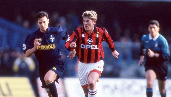 Jesper Blomqvist of AC Milan in action during the Serie A 1996-97, Italy. (Photo by Alessandro Sabattini/Getty Images) Jesper Blomqvist of AC Milan in action during the Serie A 1996-97, Italy. (Photo by Alessandro Sabattini/Getty Images)