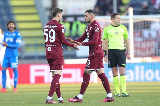 EMPOLI, ITALY - JANUARY 29: Arnaldo Antonio Sanabria Ayala of Torino FC celebrates after scoring a goal during the Serie A match between Empoli FC and Torino FC at Stadio Carlo Castellani on January 29, 2023 in Empoli, Italy. (Photo by Gabriele Maltinti/Getty Images)