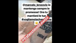 VIDEO / Facchinetti si tatua e scrive a Brozovic: “Ogni promessa è debito! Ora tocca a te”