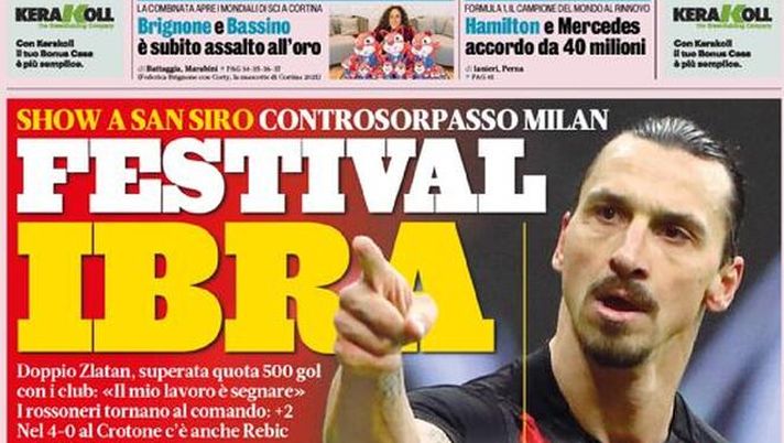 La Gazzetta dello Sport, la prima pagina di oggi, lunedì 8 febbraio 2021 La Gazzetta dello Sport, la prima pagina di oggi, lunedì 8 febbraio 2021