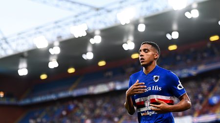 GENOA, ITALY - AUGUST 13: Abdelhamid Sabiri of Sampdoria looks on during the Serie A match between UC Sampdoria and Atalanta BC at Stadio Luigi Ferraris on August 13, 2022 in Genoa, Italy. (Photo by Simone Arveda/Getty Images)