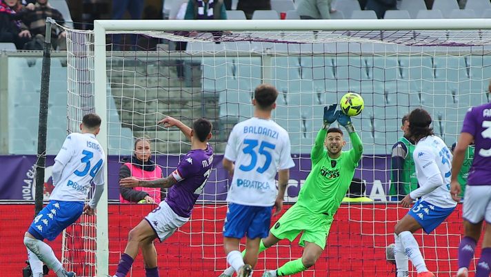 GERMOGLI PH: 19 FEBBRAIO 2023 FIRENZE STADIO ARTEMIO FRANCHI PARTITA CAMPIONATO SERIE A 2022 2023 FIORENTINA VS EMPOLI GUGLIELMO VICARIO © FOTOCRONACHE GERMOGLI Tutti pazzi per Vicario. Anche Mourinho su di lui, ma occhio a Napoli e Bayern - immagine 1