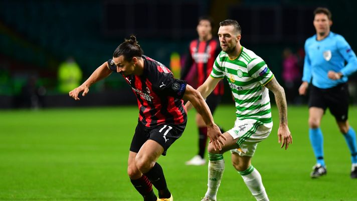 Zlatan Ibrahimovic (attaccante AC Milan) durante Celtic-Milan 1-3 (Europa League 2020-2021) | AC Milan News (Getty Images) 