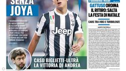 EDICOLA / TS: Juve felice anche senza Joya. Agnelli, vittoria sul caso ultrà. Gattuso…