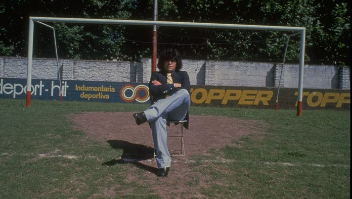 Getty Images - 1983:  Diego Maradona of Argentina at his local ground where he first played in Argentina.  Mandatory Credit: Allsport UK /Allsport 