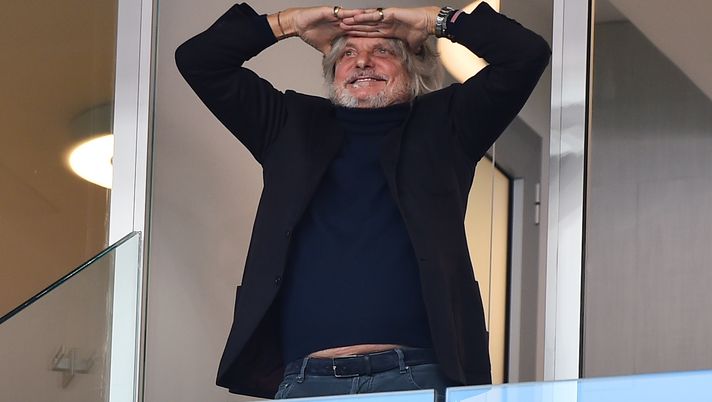 GENOA, ITALY - NOVEMBER 22: Massimo Ferrero President of UC Sampdoria during the Serie A match between UC Sampdoria and Bologna FC at Stadio Luigi Ferraris on November 22, 2020 in Genoa, Italy. (Photo by Paolo Rattini/Getty Images) Merlyn Partners e la Samp, ore decisive: il sì di Ferrero per restare in Serie A - immagine 1