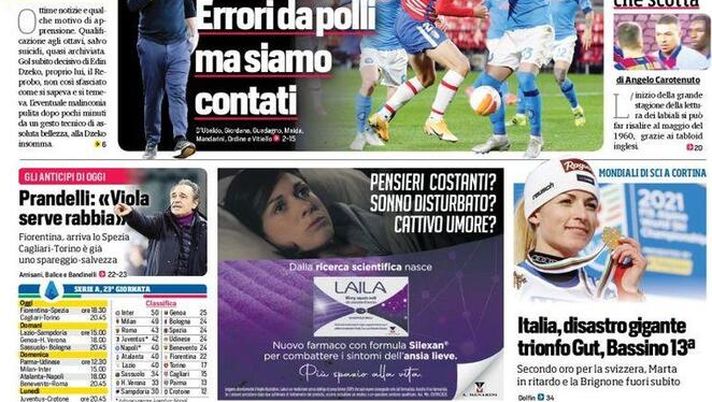 Prima Pagina, Corriere dello Sport: “Ride solo Fonseca. Milan, 2-2 a Belgrado. Il Napoli in emergenza cade a Granada&#8221; 