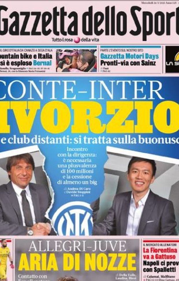  La notizia sulla prima pagina de La Gazzetta dello Sport 