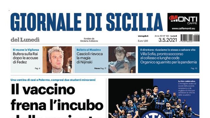 Prima Pagina, Giornale di Sicilia: “Il vaccino frena l’incubo della variante brasiliana” 