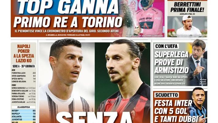 Prima Pagina, Tuttosport: “Senza appello. Festa Inter con 5 gol e tanti dubbi” Prima Pagina, Tuttosport: “Senza appello. Festa Inter con 5 gol e tanti dubbi”