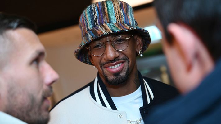 WOLFSBURG, GERMANY - NOVEMBER 11: Jerome Boateng attend during a regional meeting of the club of former national players at the 2022 FIFA World Cup Qualifier match between Germany and Liechtenstein at Volkswagen Arena on November 11, 2021 in Wolfsburg, Lower Saxony. (Photo by Oliver Hardt/Getty Images) JEROME BOATENG