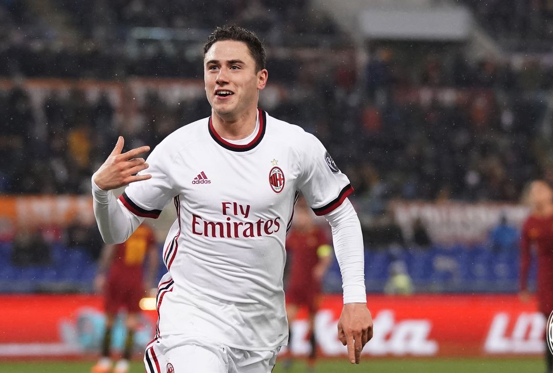  L'esultanza di Davide Calabria dopo il gol in Roma-Milan (credits: acmilan.com) 