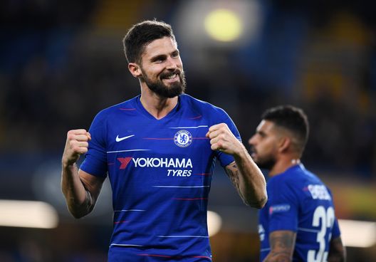 Olivier Giroud esulta dopo un gol Olivier Giroud esulta dopo un gol