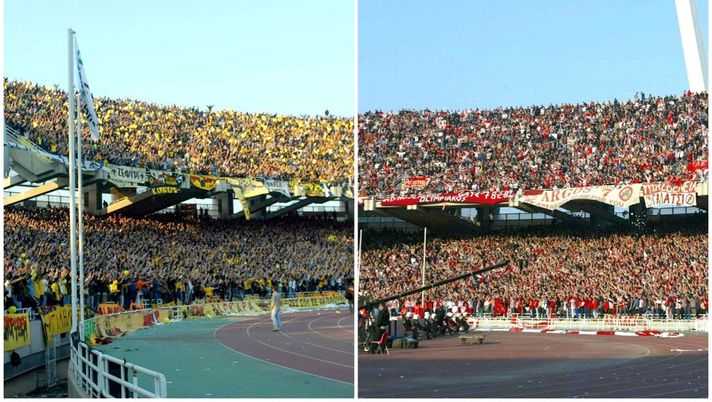 Il derby dei cori storici fra Aek e Olympiacos Il derby dei cori storici fra Aek e Olympiacos