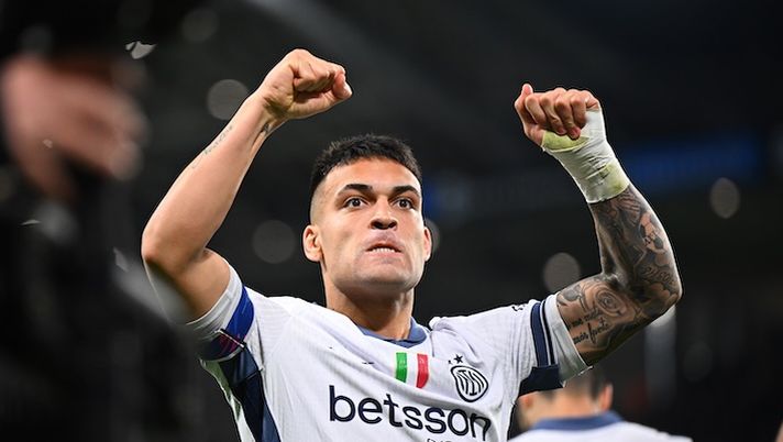 BERGAMO, ITALY - MARCH 16: Lautaro Martinez of FC Internazionale reacts during the Serie A match between Atalanta and FC Internazionale at Gewiss Stadium on March 16, 2025 in Bergamo, Italy. (Photo by Mattia Ozbot - Inter/Inter via Getty Images) Inter, non solo Lautaro e C. Augusto: c’è un altro 7,5 per Gazzetta! A sorpresa c’è un 5,5 - immagine 1