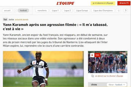 In Francia – L’ex Inter Karamoh aggredito e picchiato: due anni al colpevole In Francia – L’ex Inter Karamoh aggredito e picchiato: due anni al colpevole - immagine 1