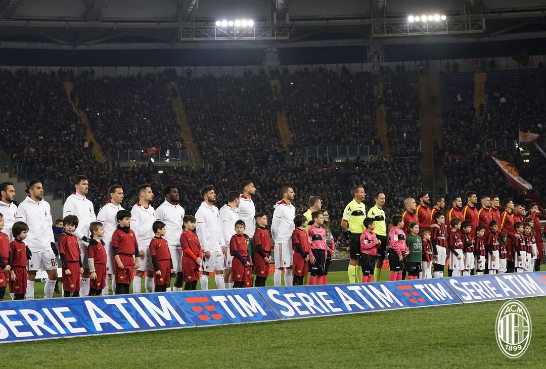  Roma-Milan schierate sul prato dell'Olimpico (credits: acmilan.com) 