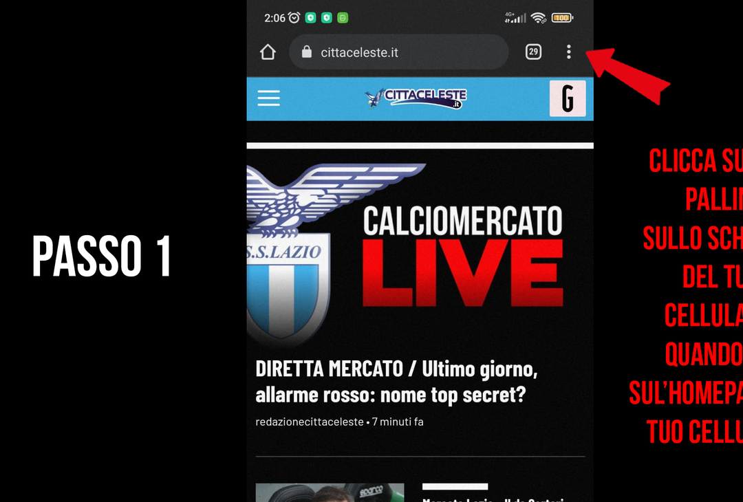 Notizie gratis sulla Lazio in 4 secondi? Ecco come / TUTORIAL - immagine 2