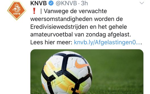 Il tweet della Federcalcio olandese  