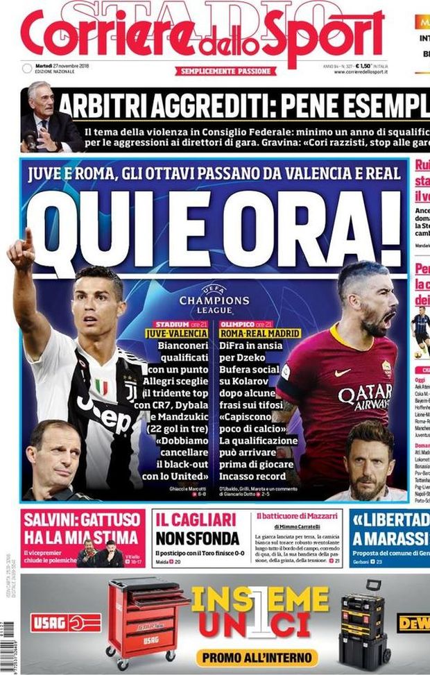 Prima Pagina, Corriere dello Sport: “Qui e ora! La carica dei croati. Libertadores al Marassi…” Prima Pagina, Corriere dello Sport: “Qui e ora! La carica dei croati. Libertadores al Marassi…”