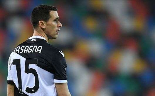 Kevin Lasagna con la maglia dell'Udinese Kevin Lasagna con la maglia dell'Udinese