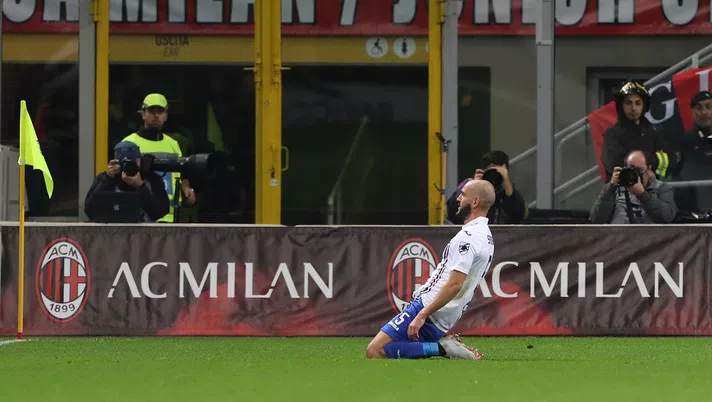 Riccardo Saponara della Sampdoria, in gol contro il Milan a San Siro (credits: GETTY Images)