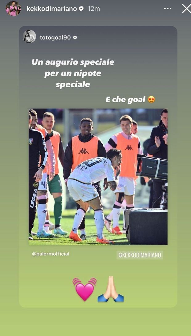 Pisa-Palermo, Schillaci si congratula con Di Mariano: “Auguri a un nipote speciale”- immagine 2