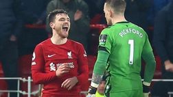 Face to face al derby di Liverpool: tensione fra Pickford e Robertson