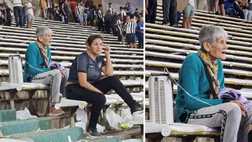 Amore calcistico no limits: nonna Elvira a 80 anni e con la bombola d’ossigeno allo stadio per il Talleres