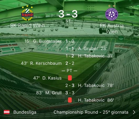 Sei gol e 2 rossi in un derby viennese completamente pazzesco- immagine 4